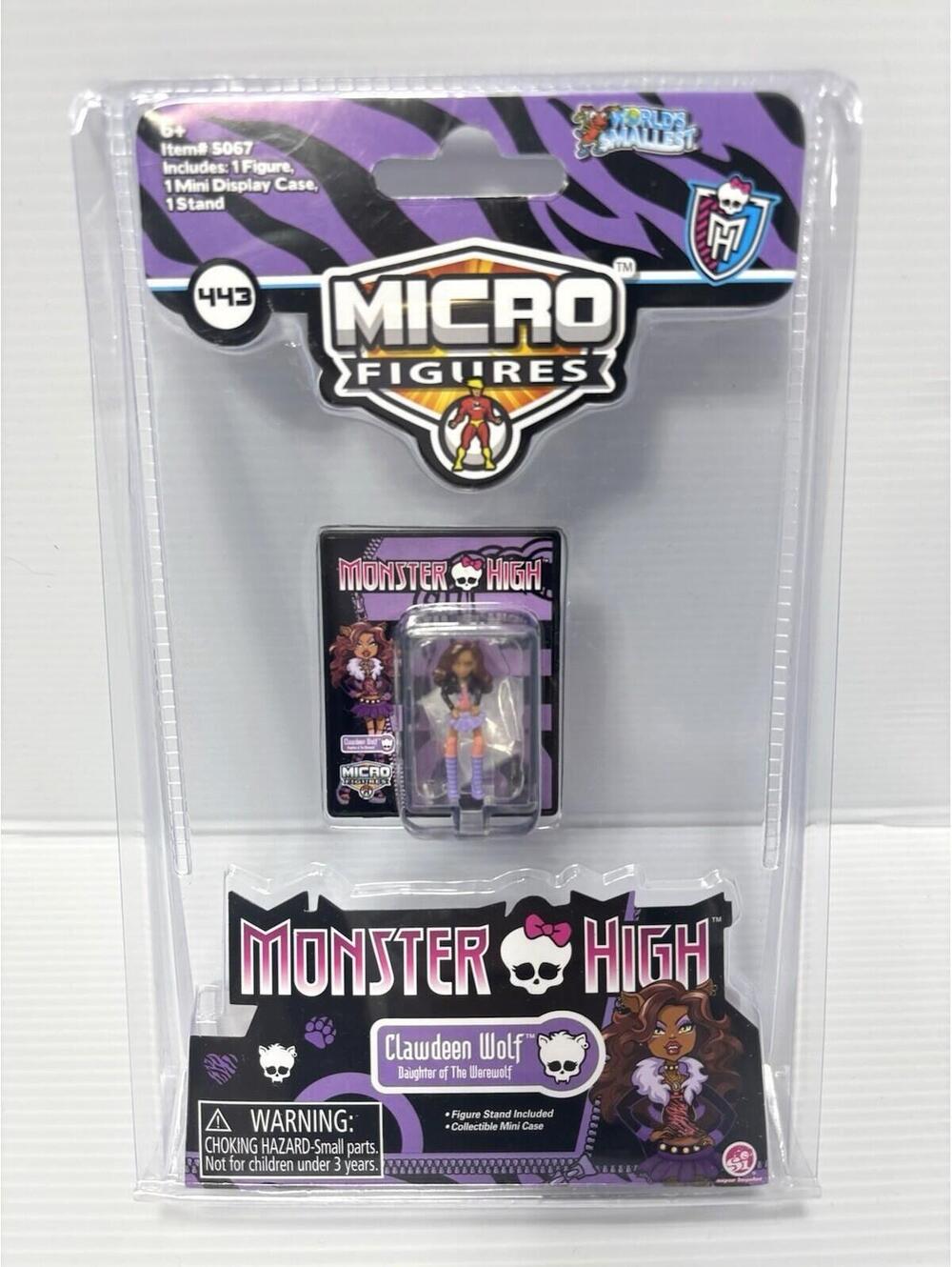 Worlds Smallest Monster High Micro Figures Clawdeen Wolf Mini Case Stand NWT